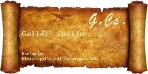 Galló Csilla névjegykártya